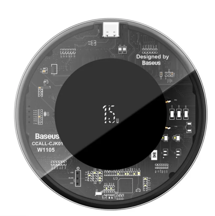 Беспроводное зарядное устройство Baseus Simple Wireless Charger 15W (Updated Version for Type-C) Transparent (WXJK-BA02)