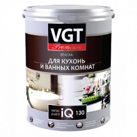 Краска для Кухонь и Ванных Комнат VGT Premium IQ 130 2л (3.1кг) с Восковыми Добавками, Влагостойкая, Белая / ВГТ Премиум.
