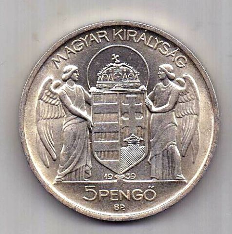 5 пенго 1939 Венгрия UNC