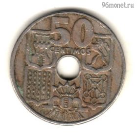Испания 50 сентимо 1949