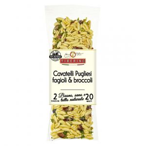 Кавателли с фасолью и брокколи Tiberino Cavatelli Puglesi con fagioli e broccoli 200 г - Италия