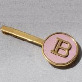 Balmain Hair Couture Заколка-слайд розового цвета с логотипом "В" Лимитированная коллекция