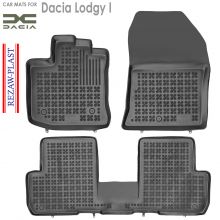 Коврики Dacia Lodgy I от 2012 -  5 мест в салон резиновые Rezaw Plast (Польша) - 3 шт.