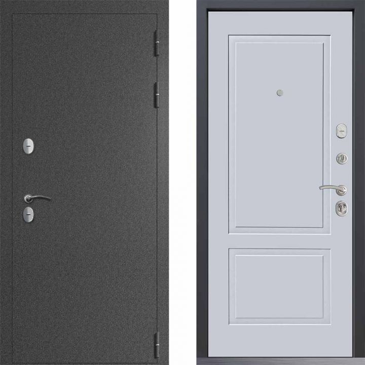 Входная дверь  Command Doors Сибирь ТЕРМО букле графит 05 Белый матовый металлическая