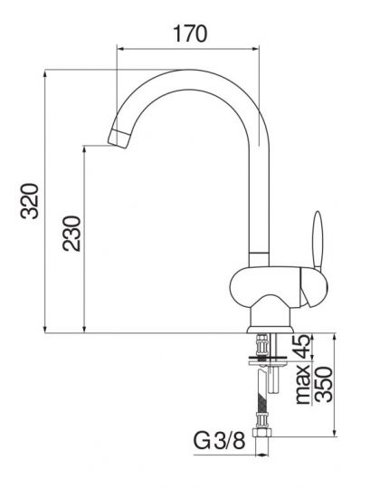 Смеситель для кухонной мойки Nobili OVETTO NU12513 схема 2
