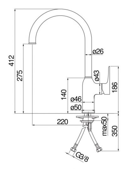 Смеситель для кухонной мойки Nobili RING MP117133 схема 2