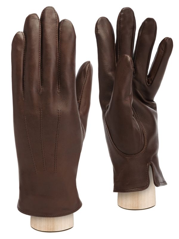 Коричневые перчатки мужские ш+каш. HP96000 mocca ELEGANZZA
