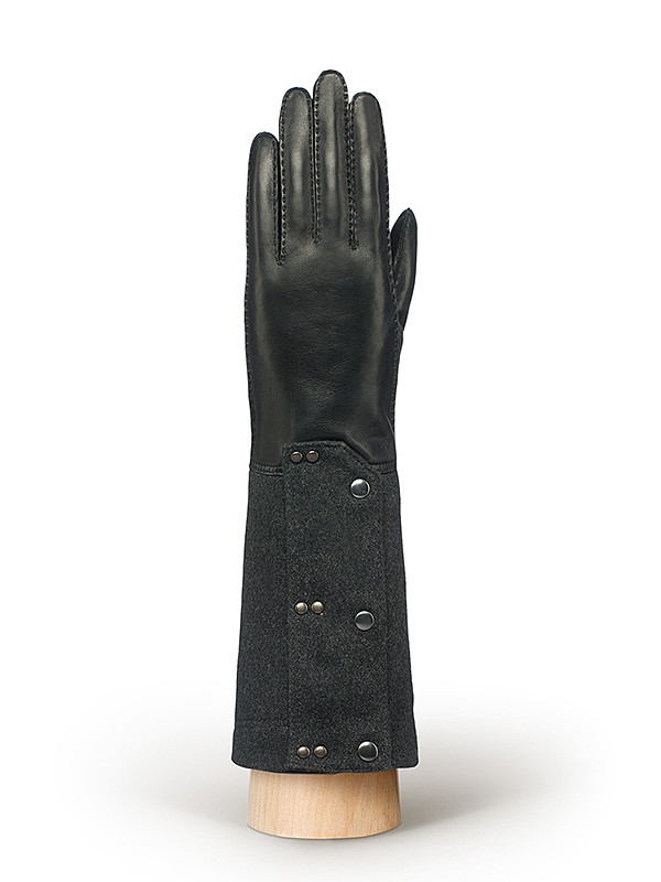 Перчатки женские ш+каш. F-HS0097 black/grey ELEGANZZA