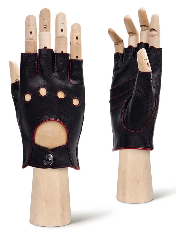 Автомобильные мужские перчатки б/п HP01113 black/red ELEGANZZA