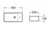 Керамическая накладная или подвесная раковина SantiLine SL-2009R 43,5 х 21 левая схема 3