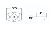 Керамическая накладная раковина SantiLine SL-1059 64,5 х 42 схема 2