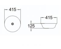 Керамическая накладная раковина SantiLine SL-1053 41,5 х 41,5 схема 2
