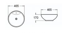 Керамическая накладная раковина SantiLine SL-1067 46,5 х 46,5 схема 2