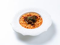 Орзо с томлёными щёчками