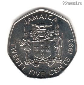 Ямайка 25 центов 1993