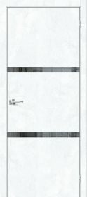 Межкомнатная Дверь с Экошпоном Bravo Браво-2.55 Snow Art / Mirox Grey 600x2000, 700x2000, 800x2000, 900x2000мм / Браво