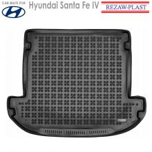 Коврик Hyundai Santa Fe IV от 2018 -  на сложенный 3-й ряд в багажник резиновый Rezaw Plast (Польша) - 1 шт.