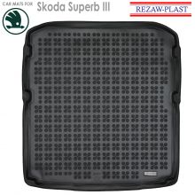 Коврик Skoda Superb III от 2015 -  Combi с одним уровнем в багажник резиновый Rezaw Plast (Польша) - 1 шт.