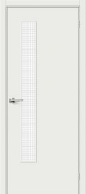 Межкомнатная Дверь Винил Bravo Браво-9 Super White / Wired Glass 12,5 400x2000, 600x2000, 700x2000, 800x2000, 900x2000мм / Браво