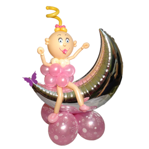 Малыш на полумесяце фигура из шаров