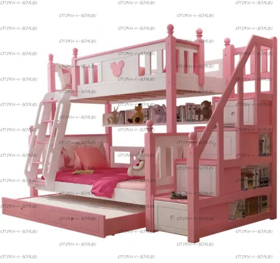 Кровать двухъярусная домик Принцесса Fantasy №IR19