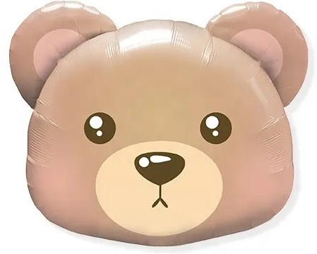 Медвежонок мордочка шар фольгированный с гелием