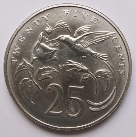 Хвостатые Колибри 25 центов (Регулярный выпуск) Ямайка  1969