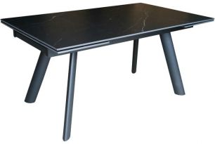 Стол обеденный MARS (MARS 160 Стол, Ножки NE металл черный Столешница CERAMIC 04 керамика черный мрамор)