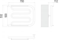 Полотенцесушитель водяной с боковым подключением TERMINUS Фокстрот 70х53,2 схема 3