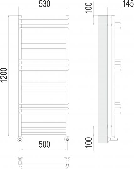 Полотенцесушитель электрический TERMINUS Сорренто П18 50х120 схема 3