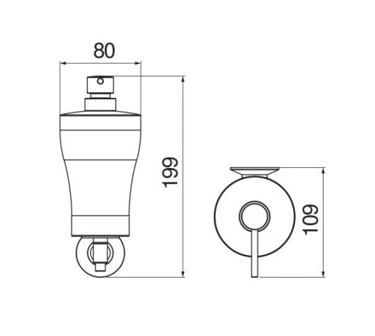 Диспенсер для жидкого мыла из керамики настенный Nobili NEOCLASSIC ACCP62 схема 3