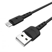 Кабель USB-микроUSB HOCO X30,1,2м, черн., силик.2А