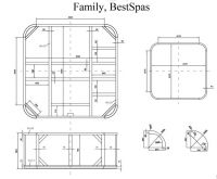Квадратный гидромассажный СПА бассейн BestSpas Family 235х235 схема 14