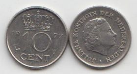 Нидерланды 10 центов 1950-1980 UNC