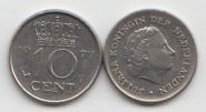 Нидерланды 10 центов 1950-1980 UNC