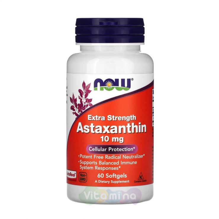 Now Foods Astaxanthin Астаксантин 10 мг, 60 капсул