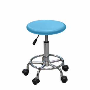 Табурет медицинский с полиуретановым круглым сиденьем Т06 (Голубой)