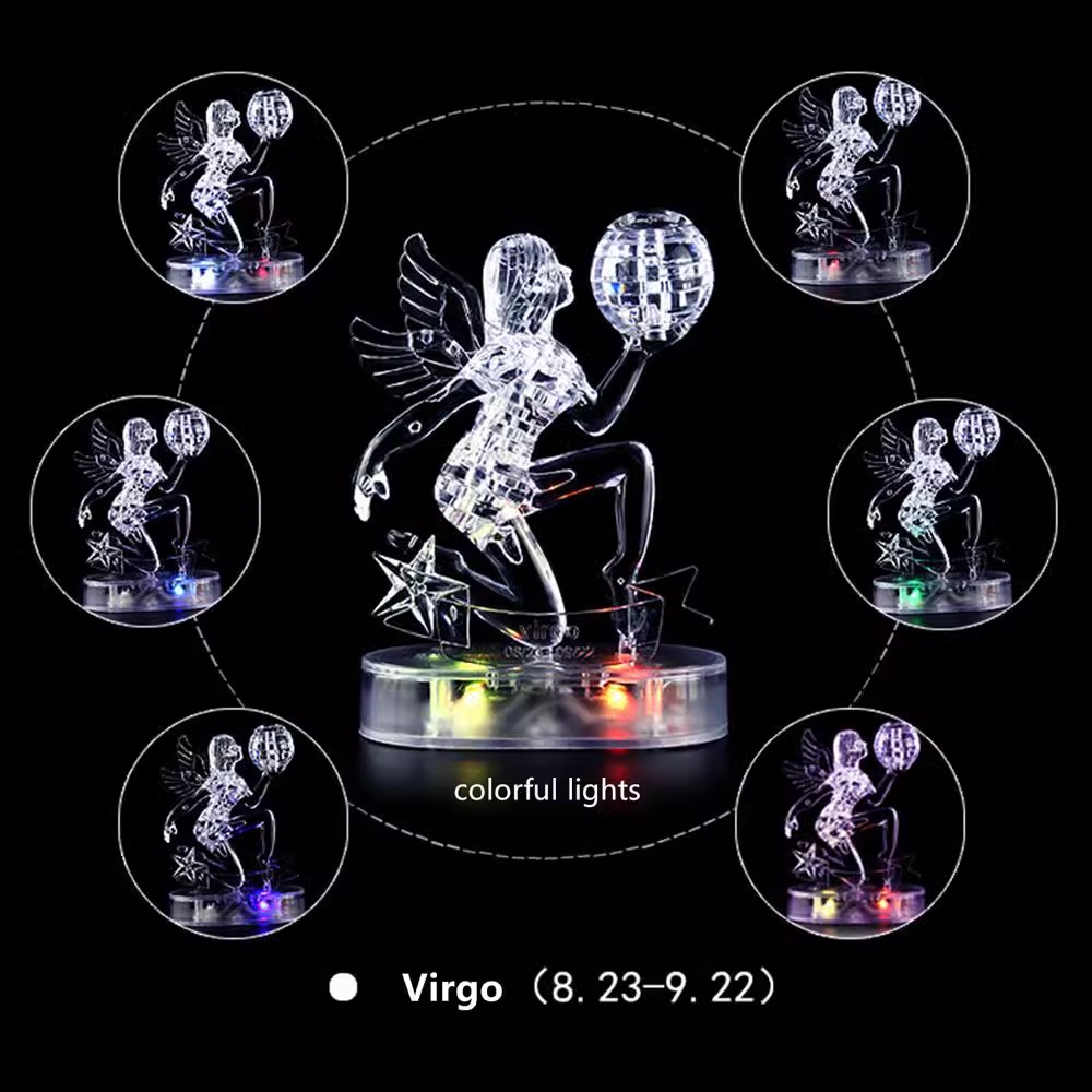 3D Пазл головоломка Crystal Puzzl серия гороскоп Дева со светом