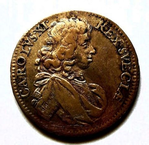 2 марки 1680 Швеция RARE Редкий портрет XF