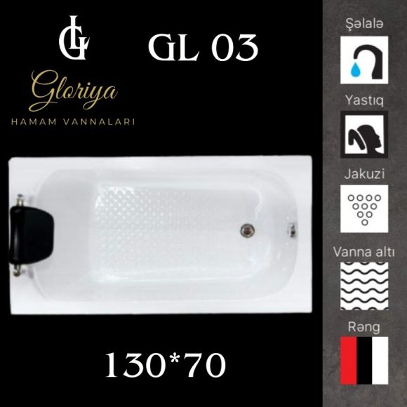 GLORİYA düz vannaları GL03 - 130*70 sm