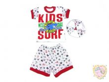 Костюм для мальчика: берет, футболка, шорты kA-KS469(2)-SUk (супрем) серфинг "Мамин Малыш" код 01525