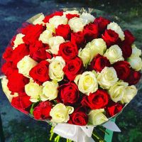 Розы красные и белые 50 см