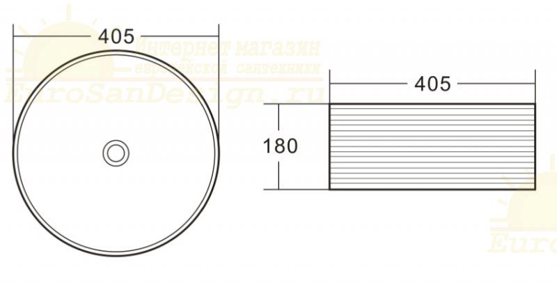 Круглая раковина на столешницу BelBagno BB1406 схема 2