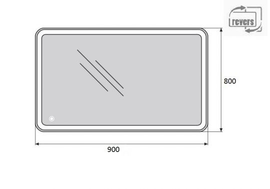 Зеркало для ванной комнаты BelBagno SPC-MAR-900-800-LED-TCH схема 2