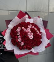 Большой букет из 101 розы (можно собрать любую букву из роз)