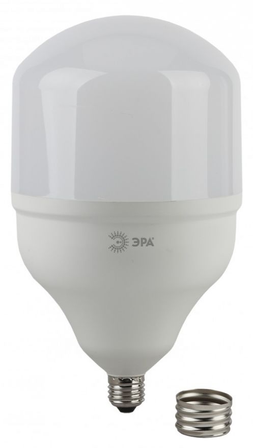 Светодиодная лампа ЭРА стандарт высокомощн. E27 65W(5200lm) 4000K 4K POWER d318 (переходник на E40) 8298