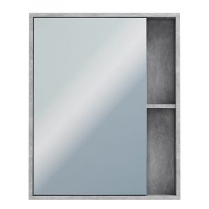 Шкаф-зеркало Melodia Лотос 60 бетон натуральный