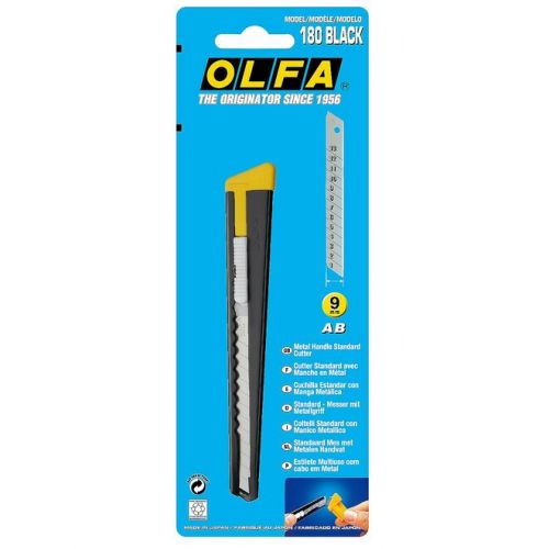 OLFA 9 мм, сегментированное лезвие, автофиксатор, нож OL-180-BLACK