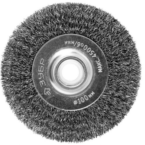 ЗУБР O 100 мм, щетка дисковая для точильно-шлифовального станка 35185-100_z02 Профессионал