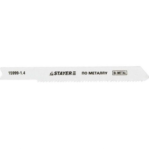 STAYER по металлу (листовой, цветной), US-хвостовик, шаг 1.4 мм, 50 мм, 2 шт., полотна для эл/лобзика Bi-Metal 15999-1.4_z01 Professional